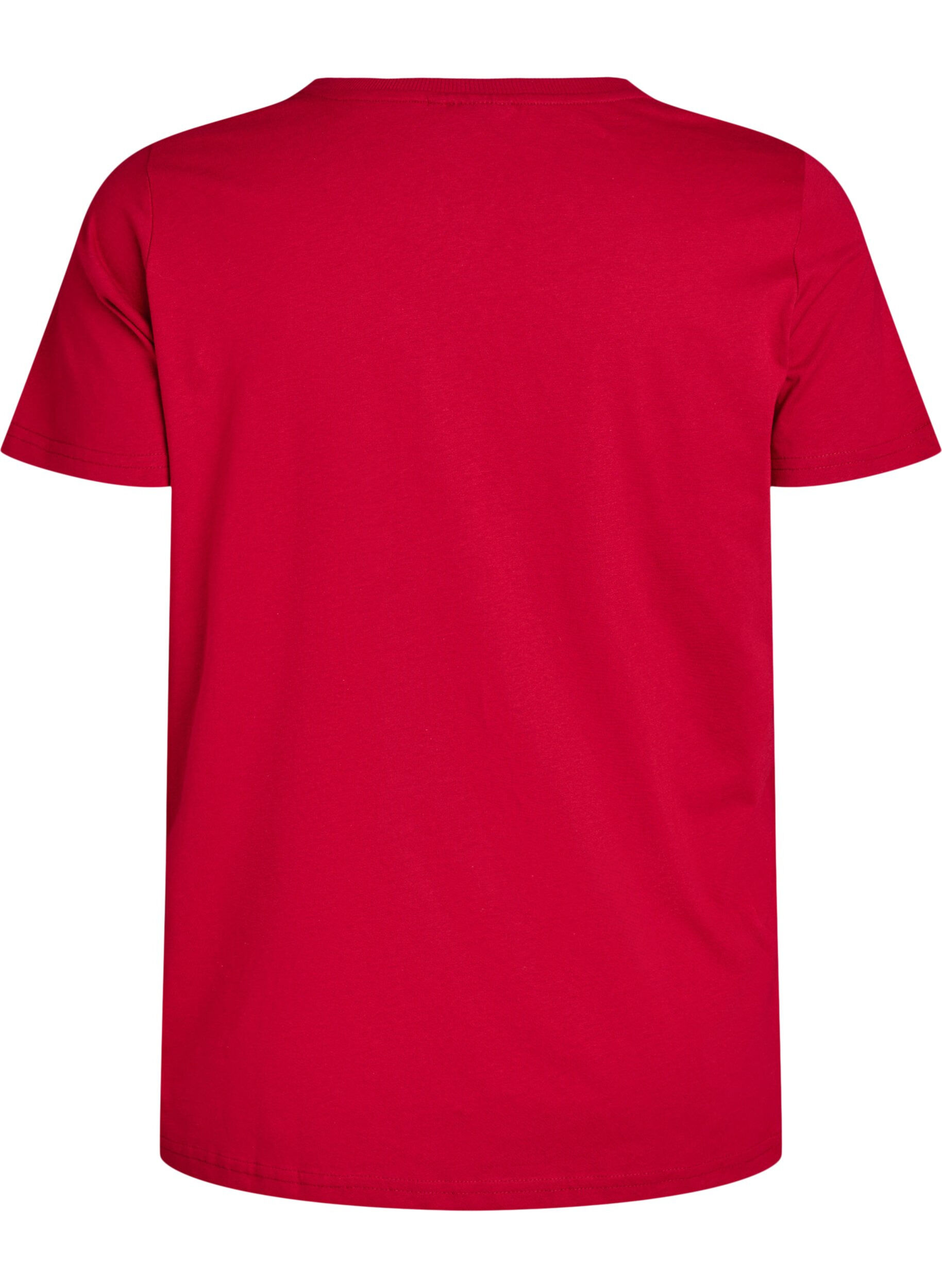 Zizzifashion Christmas t-shirt in organic cotton, Red, Packshot image number 1