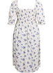 Floral viscose midi dress with smock, White, Packshot image number 1