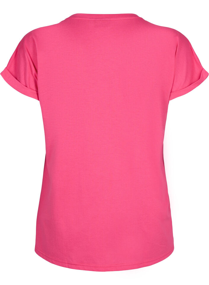 Short-sleeved cotton blend t-shirt, Pink, Packshot image number 1