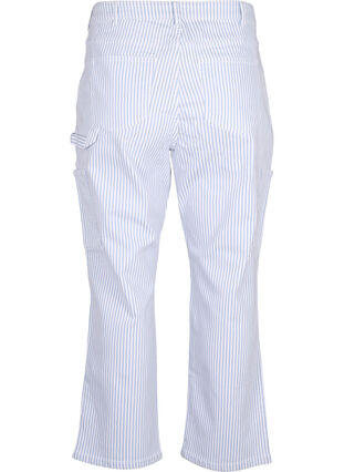 Striped cargo jeans with a straight fit, Blue White Stripe, Packshot image number 1