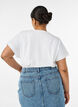 Cotton T-shirt with crochet detail, White, Model image number 2
