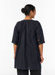Cotton tunic with a V-neck, Black, Model image number 2
