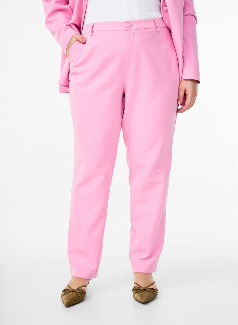 Trousers with pockets and straight legs, Pink, Model image number 2