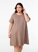 Jersey dress with short sleeves and pockets, Brown, Model image number 0