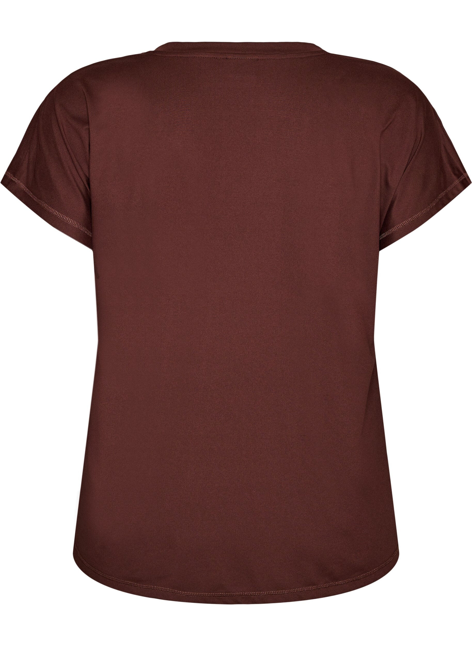 Zizzifashion Loose training t-shirt with v-neck, Brown, Packshot image number 1