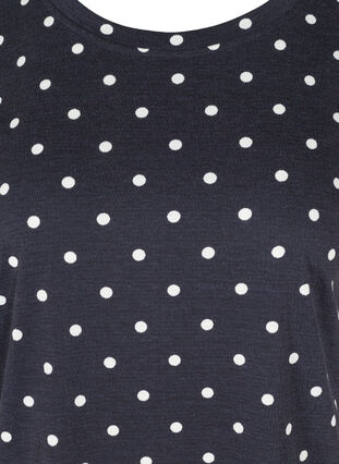 Dotted t-shirt with puff sleeves, NS w. White Dots, Packshot image number 2