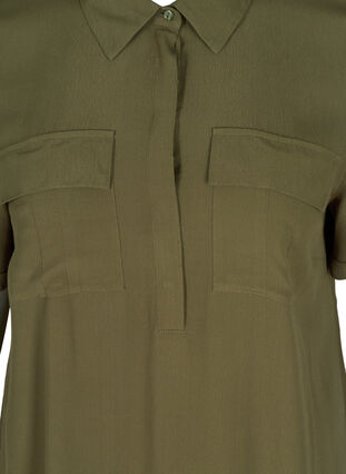 Short-sleeved tunic in viscose, Ivy Green, Packshot image number 2