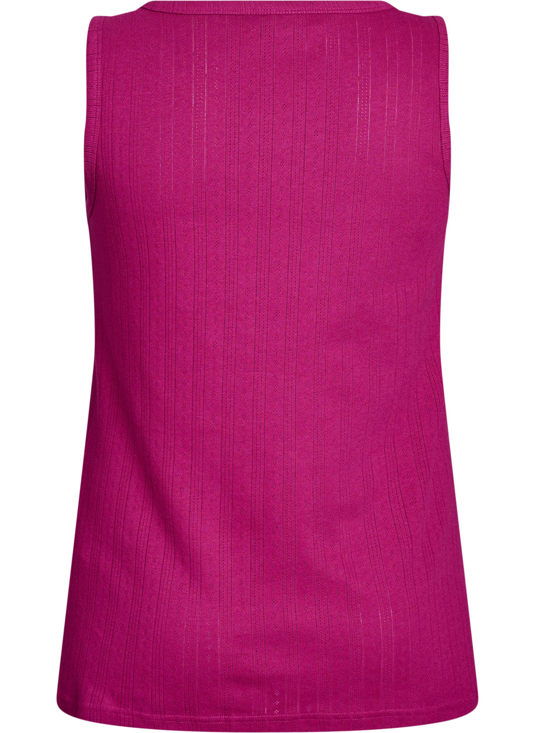 Zizzifashion Night top in organic cotton with a textured pattern, Pink, Packshot image number 1