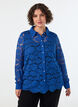 Lace shirt with pearl buttons, Blue, Model image number 0