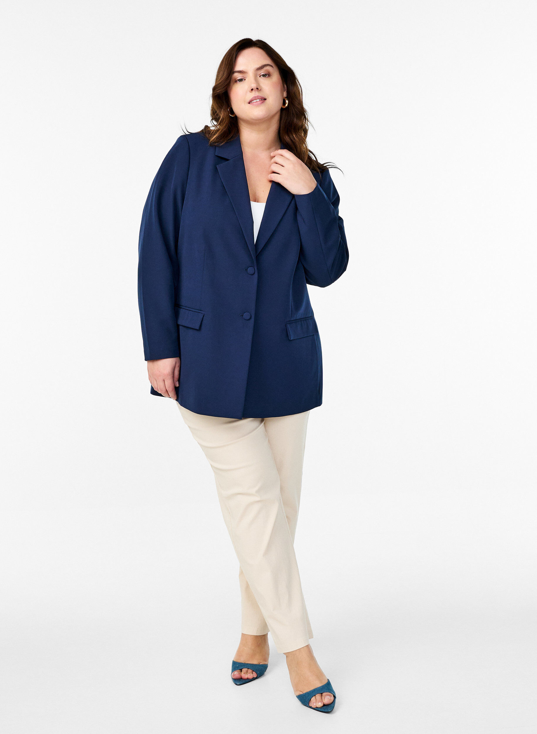 ZizzifashionClassic blazer with button closure, Blue, Model image number 1