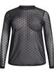 Mesh blouse with dots, Black, Packshot image number 0
