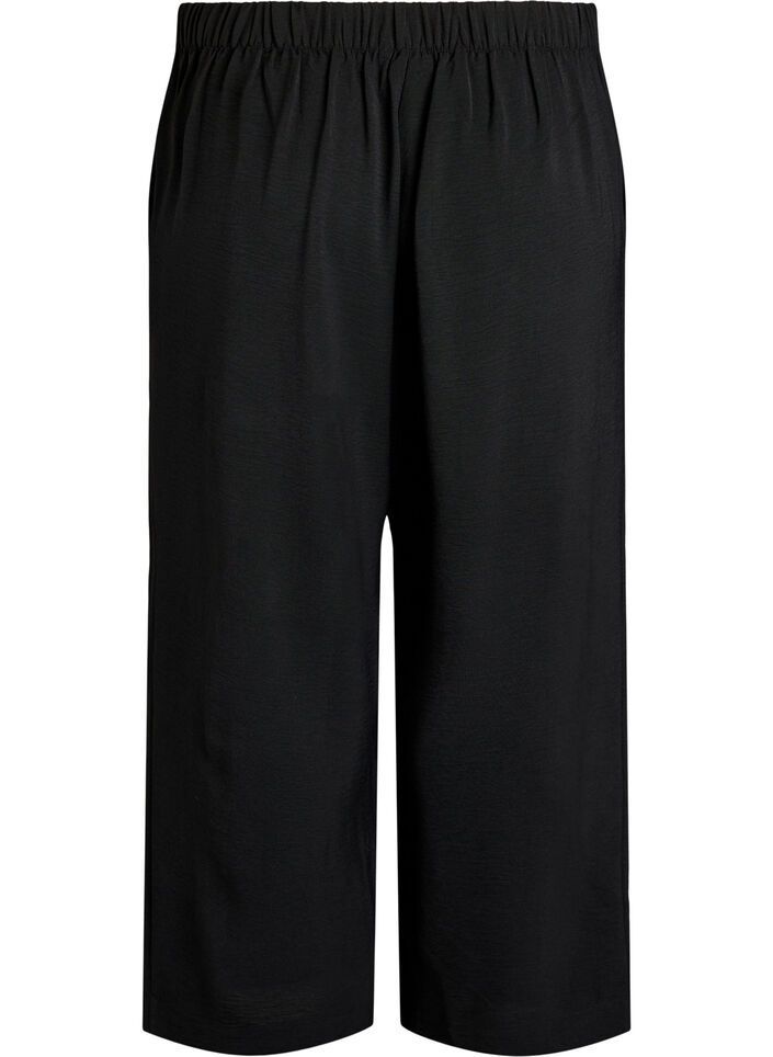 High-waisted culottes with an elasticated back, Black, Packshot image number 1