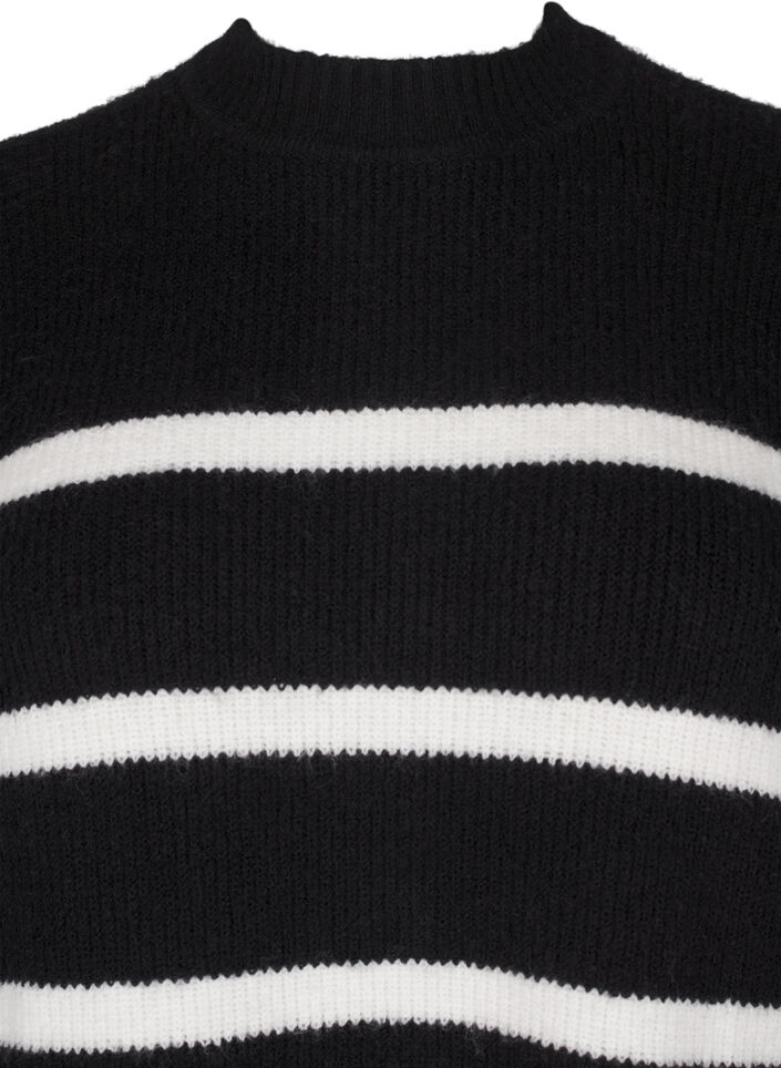 Long-sleeved knitted dress with stripes, Black Cloud D. Comb, Packshot image number 2