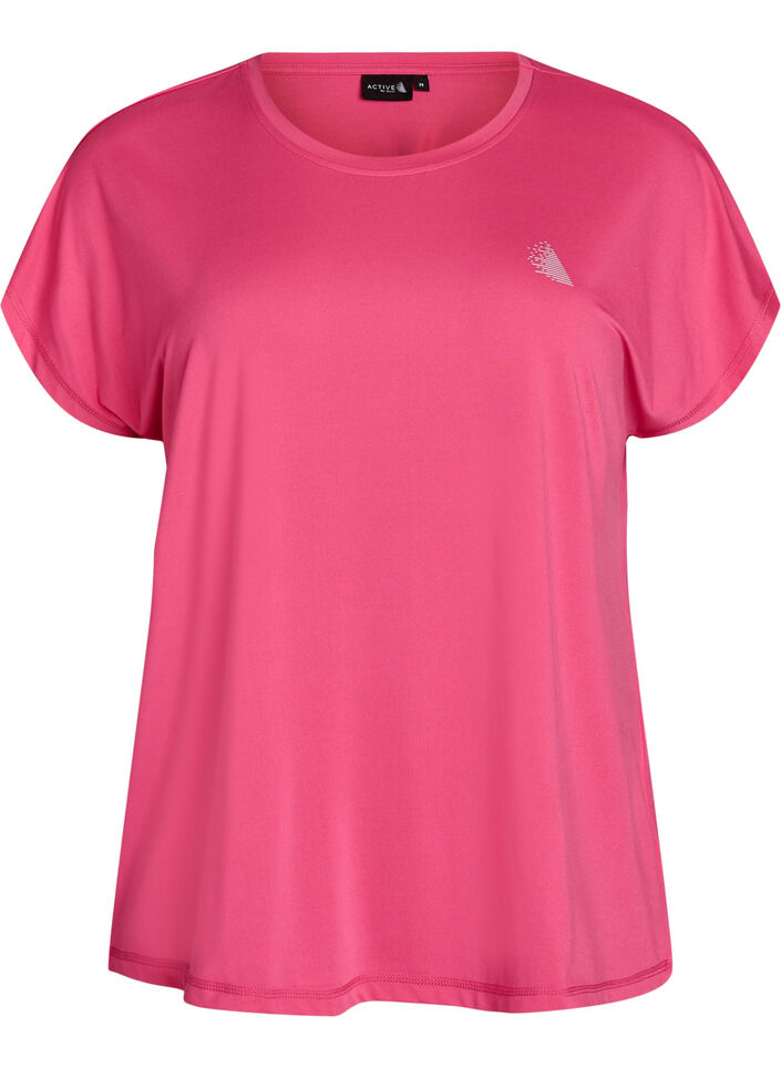 Solid-coloured training T-shirt, Pink, Packshot image number 0