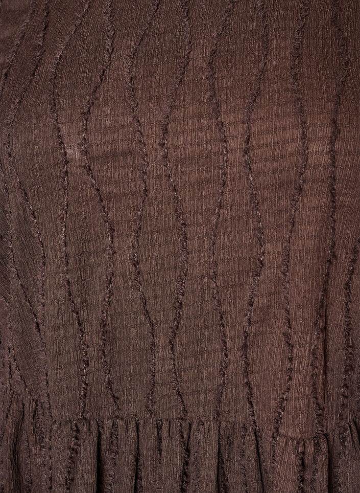 Short jersey dress with a wavy textured pattern, Brown, Packshot image number 2