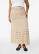Knitted skirt with eyelet embroidery, Beige, Model image number 2