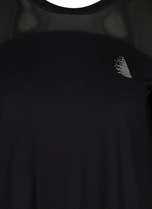 Long-sleeved sports top with print details, Black, Packshot image number 2
