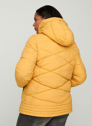 Wind proof hooded jacket with pockets, Spruce Yellow, Model image number 1