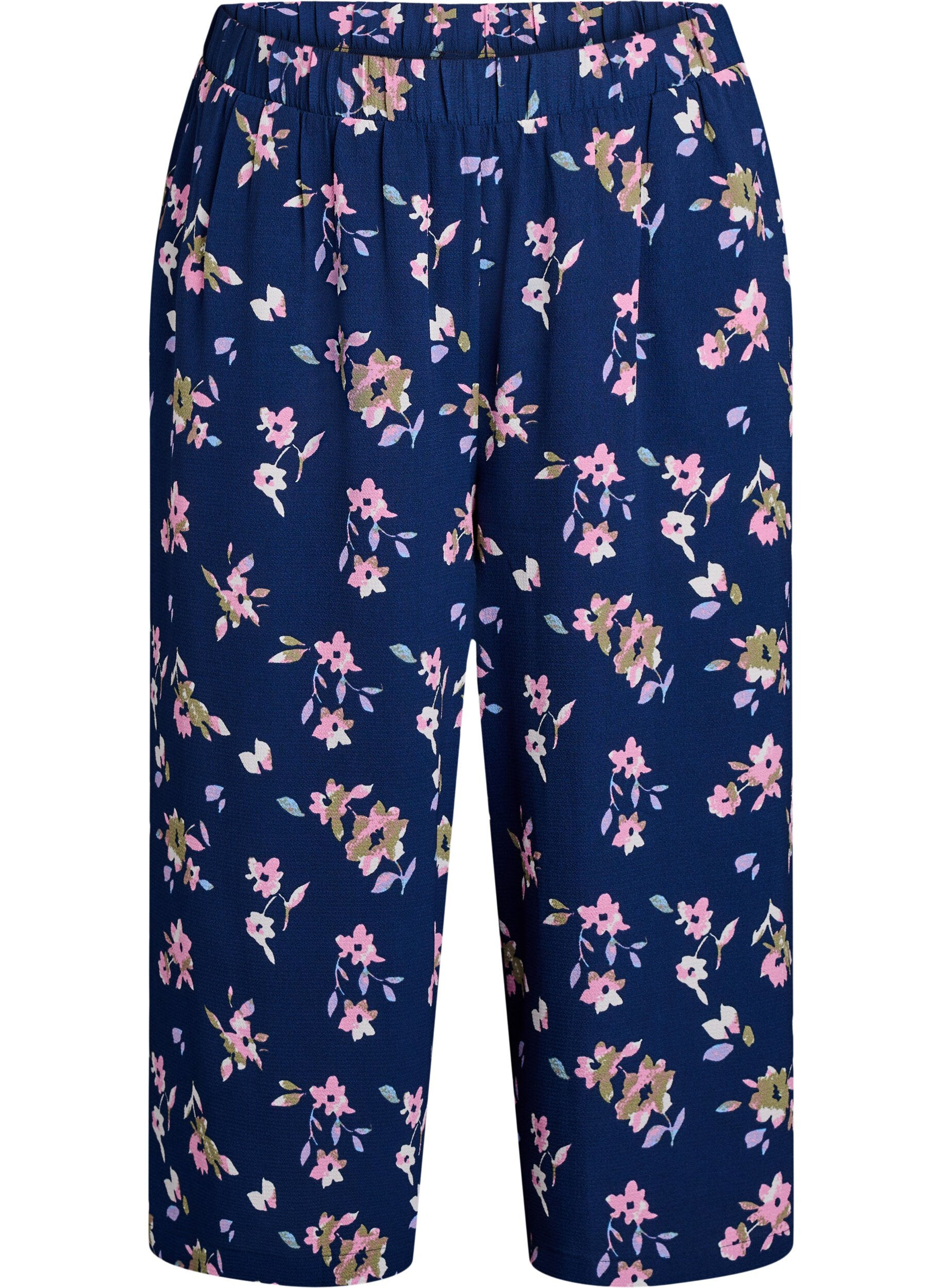 Zizzifashion Culotte trousers with print, Blue, Packshot image number 0