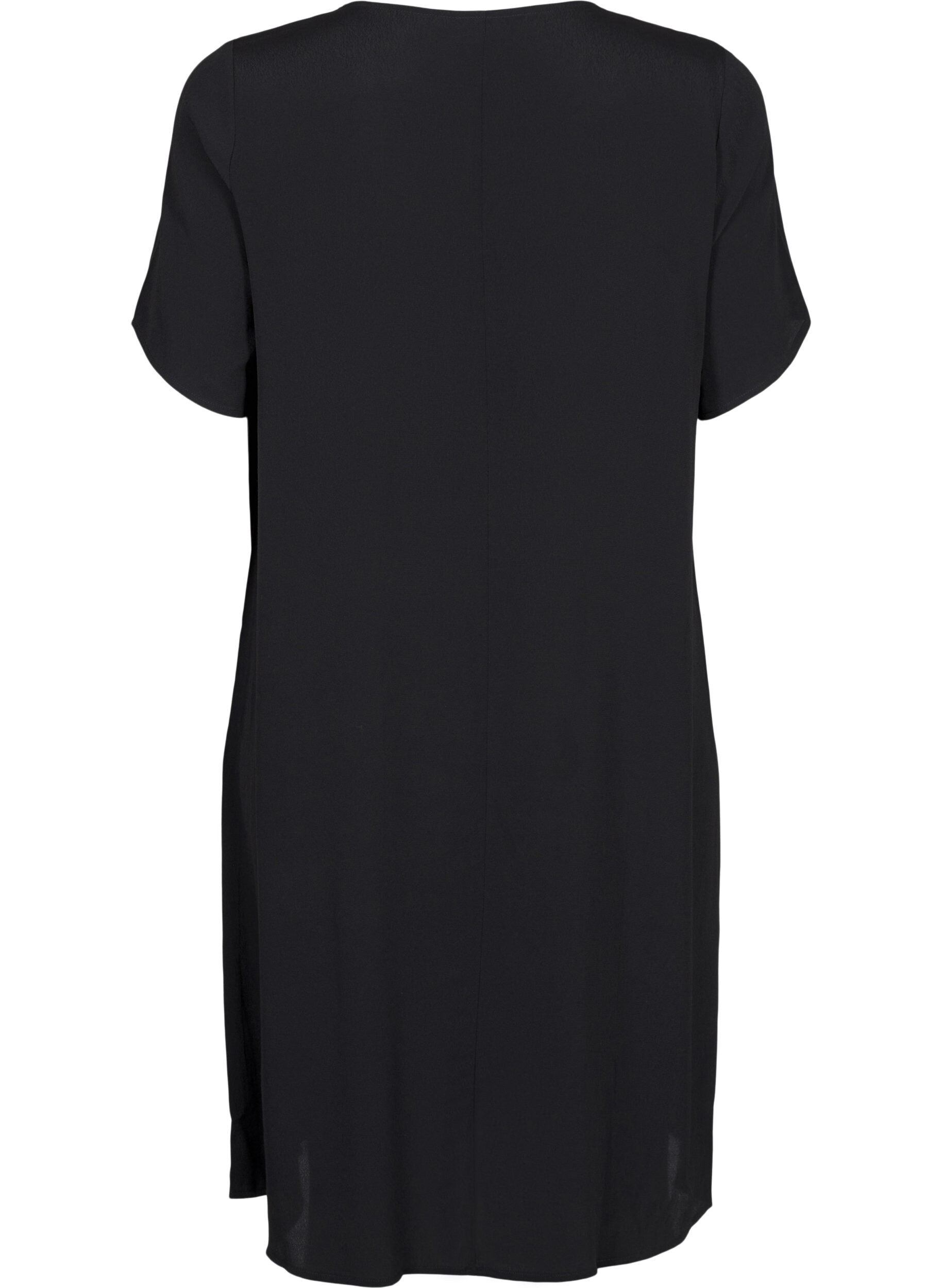 Zizzifashion Viscose A-line dress, Black, Packshot image number 1