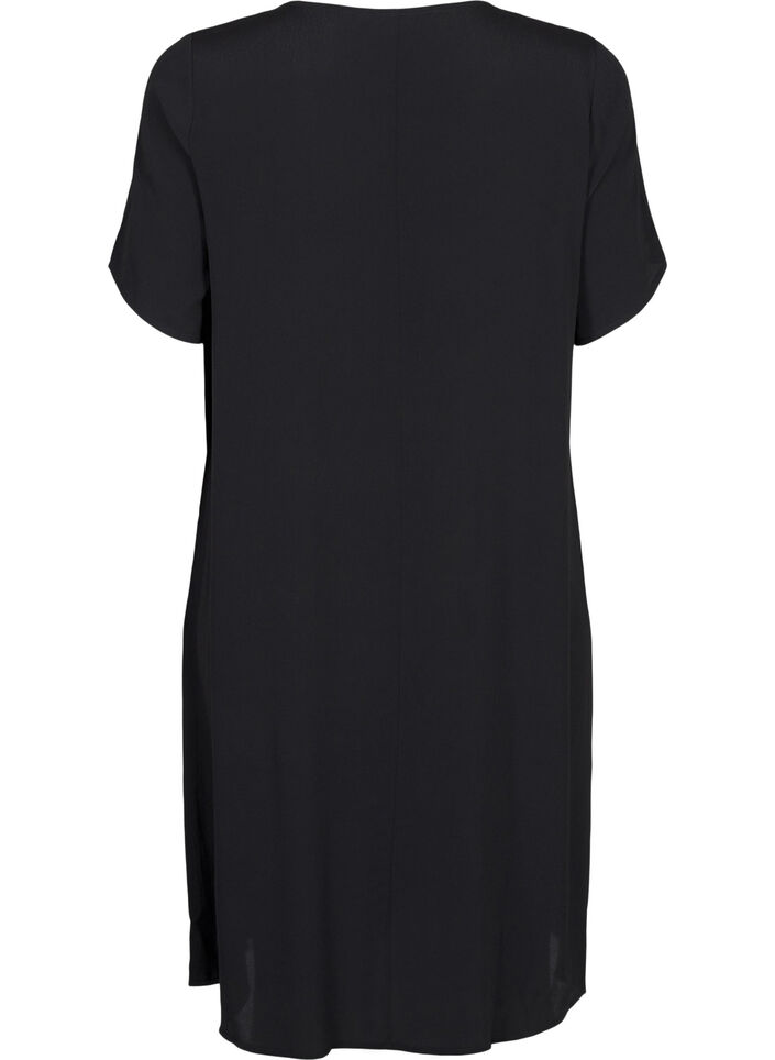 Viscose A-line dress, Black, Packshot image number 1