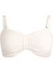 Bandeau bikini top with a textured pattern and removable straps, White, Packshot image number 0