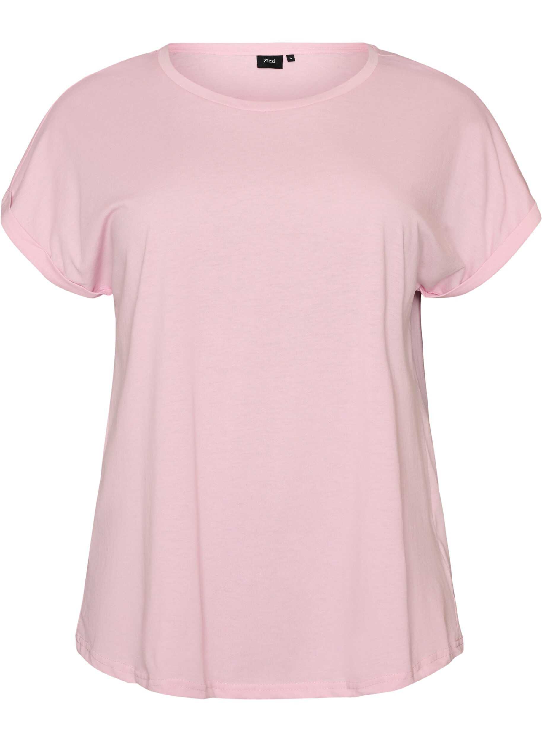 Short-sleeved cotton blend T-shirt