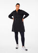 Short sweatshirt dress with a high neck and adjustable waist, Black, Model image number 3