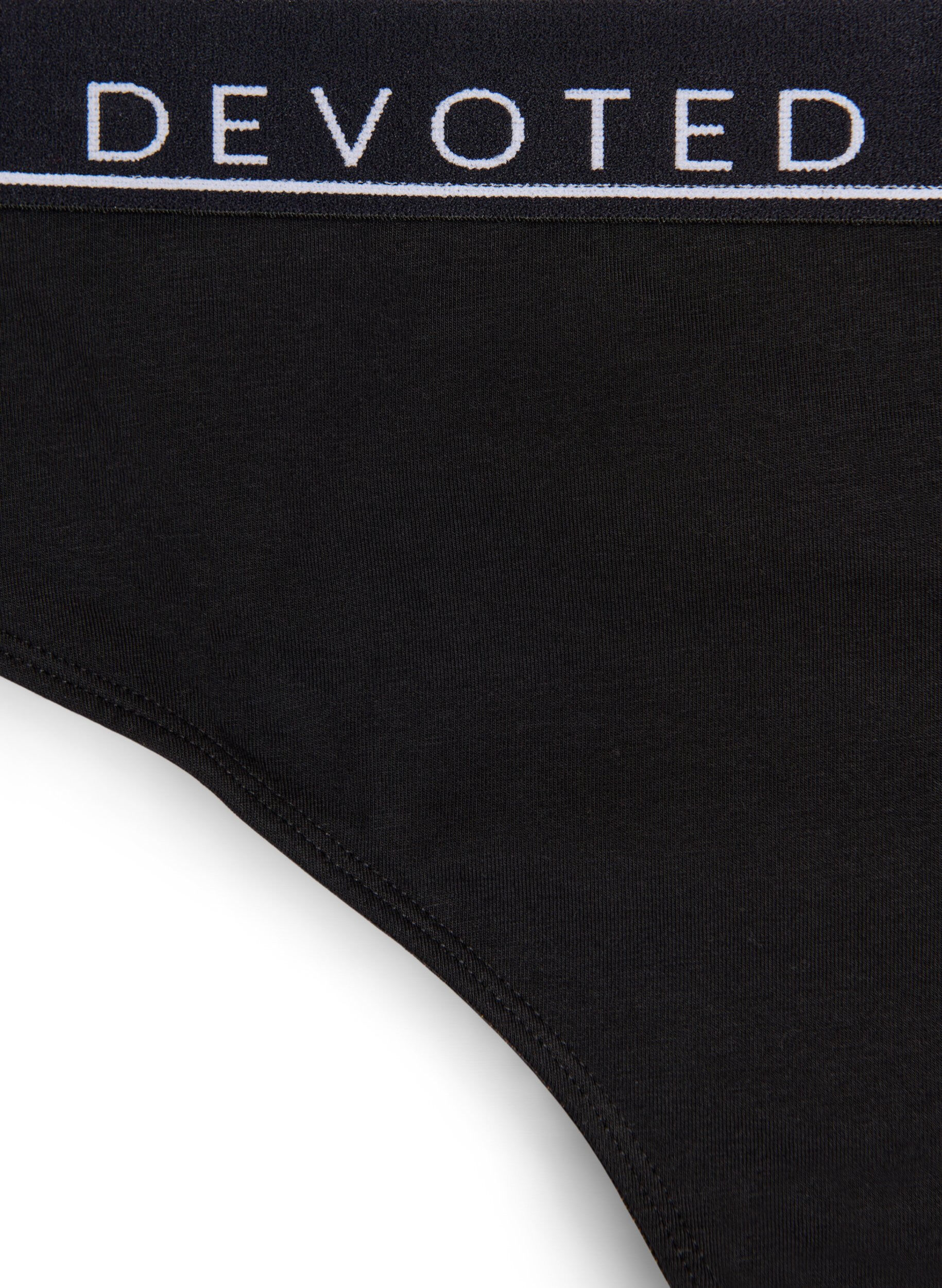 Zizzifashion Cotton g-string with a regular waist, Black, Packshot image number 2