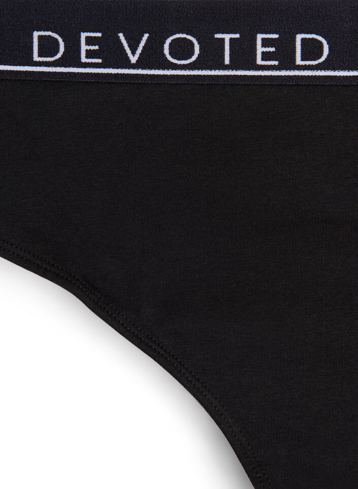 Cotton g-string with a regular waist, Black, Packshot image number 2