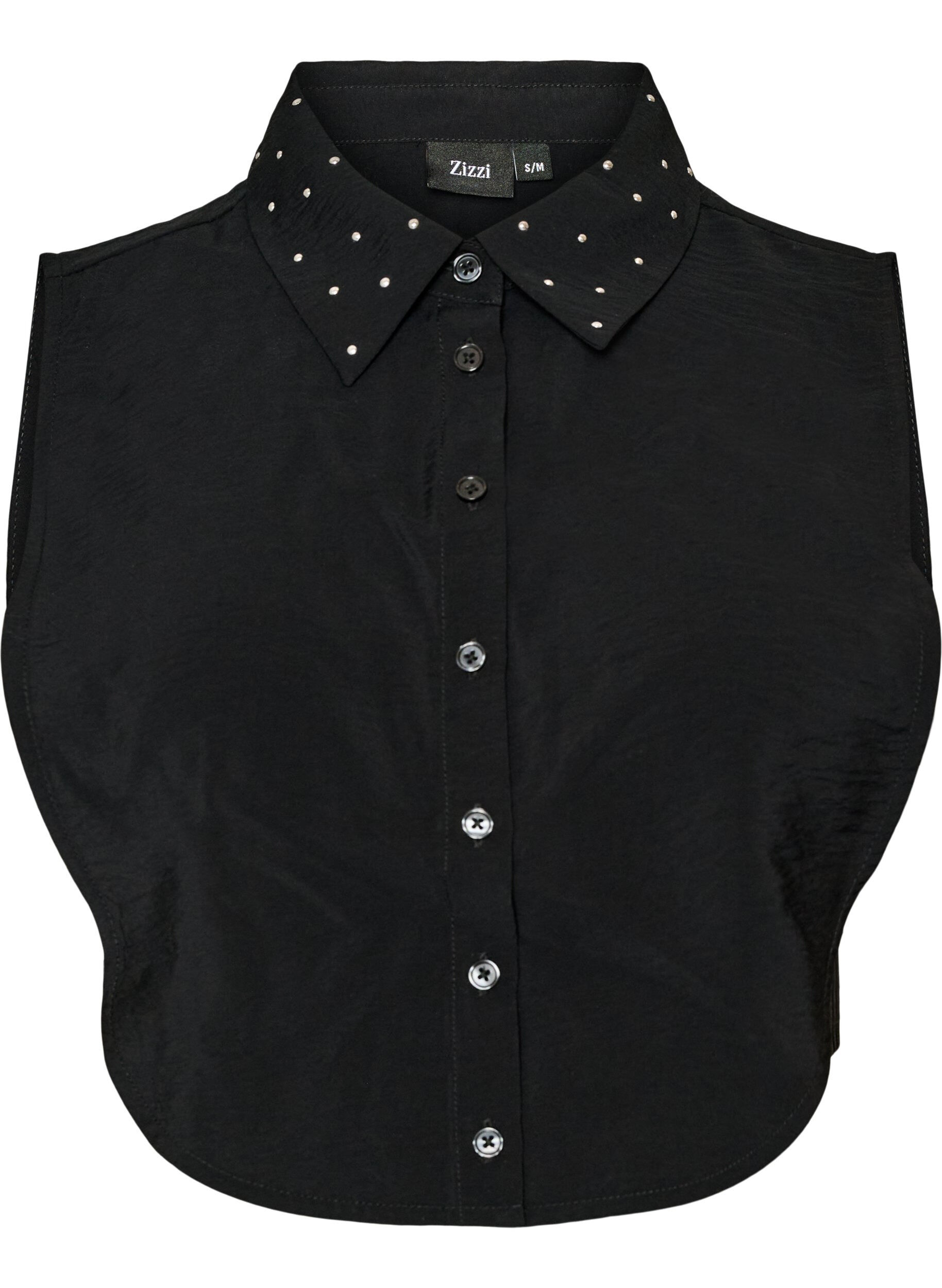 Collar insert with rhinestones and buttons