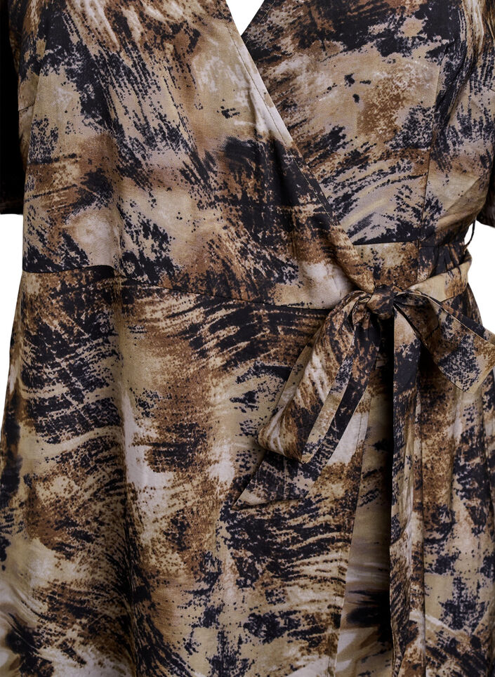 Printed wrap dress, Green, Packshot image number 2