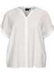 Viscose blouse with buttons and texture, Vanilla, Packshot image number 0