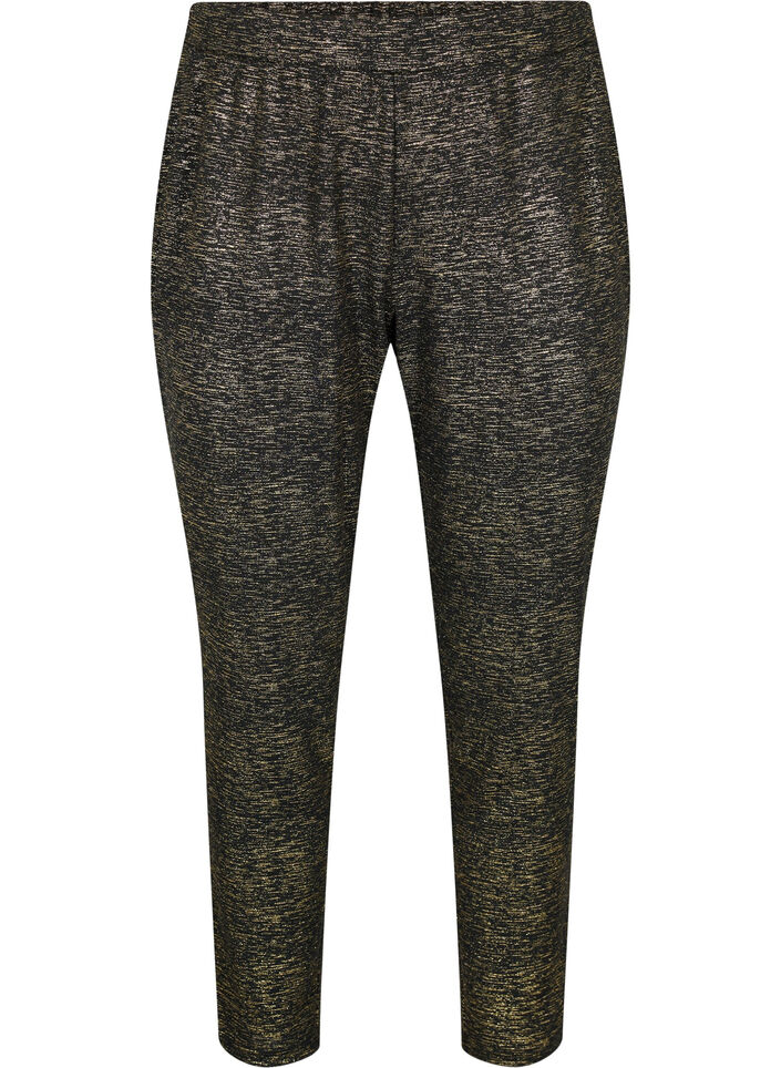 Maddison pants with gold color and pockets, Black w. Gold, Packshot image number 0