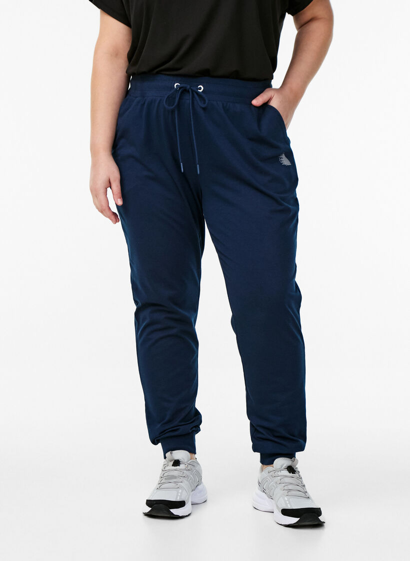 Loose tracksuit trousers with pockets, Blue, Model image number 2