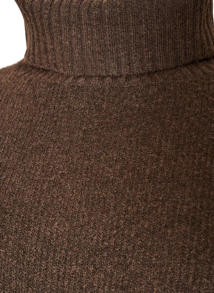 Loose knit jumper with a turtleneck, Brown, Packshot image number 2