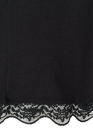 Viscose pyjama shorts with lace trim, Black, Packshot image number 3