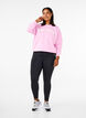 Sweatshirt with terry text, Pink, Model image number 1