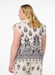 Sleeveless blouse with ruffle trim and print, Beige, Model image number 2
