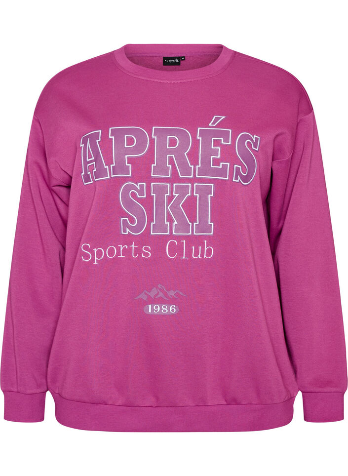 Sweatshirt with text print, Purple, Packshot image number 0