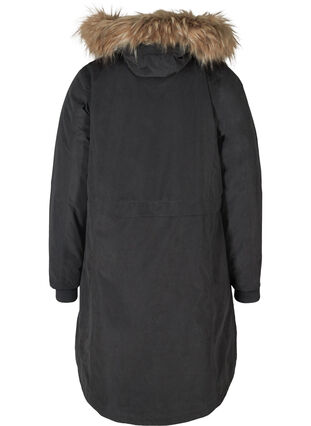 Waterproof winter jacket with removable hood, Grey as sample, Packshot image number 1