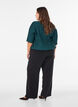 Blouse with wavy texture and balloon shape, Green, Model image number 2
