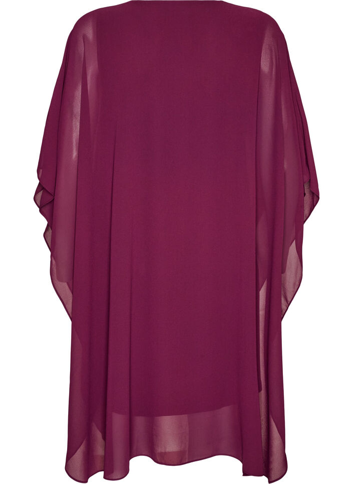 Short chiffon dress with V-neck, Purple, Packshot image number 1