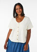 Textured cotton blouse with button fastening, Vanilla, Model image number 0