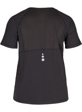 Reflective, solid-coloured exercise t-shirt, Black, Packshot image number 1