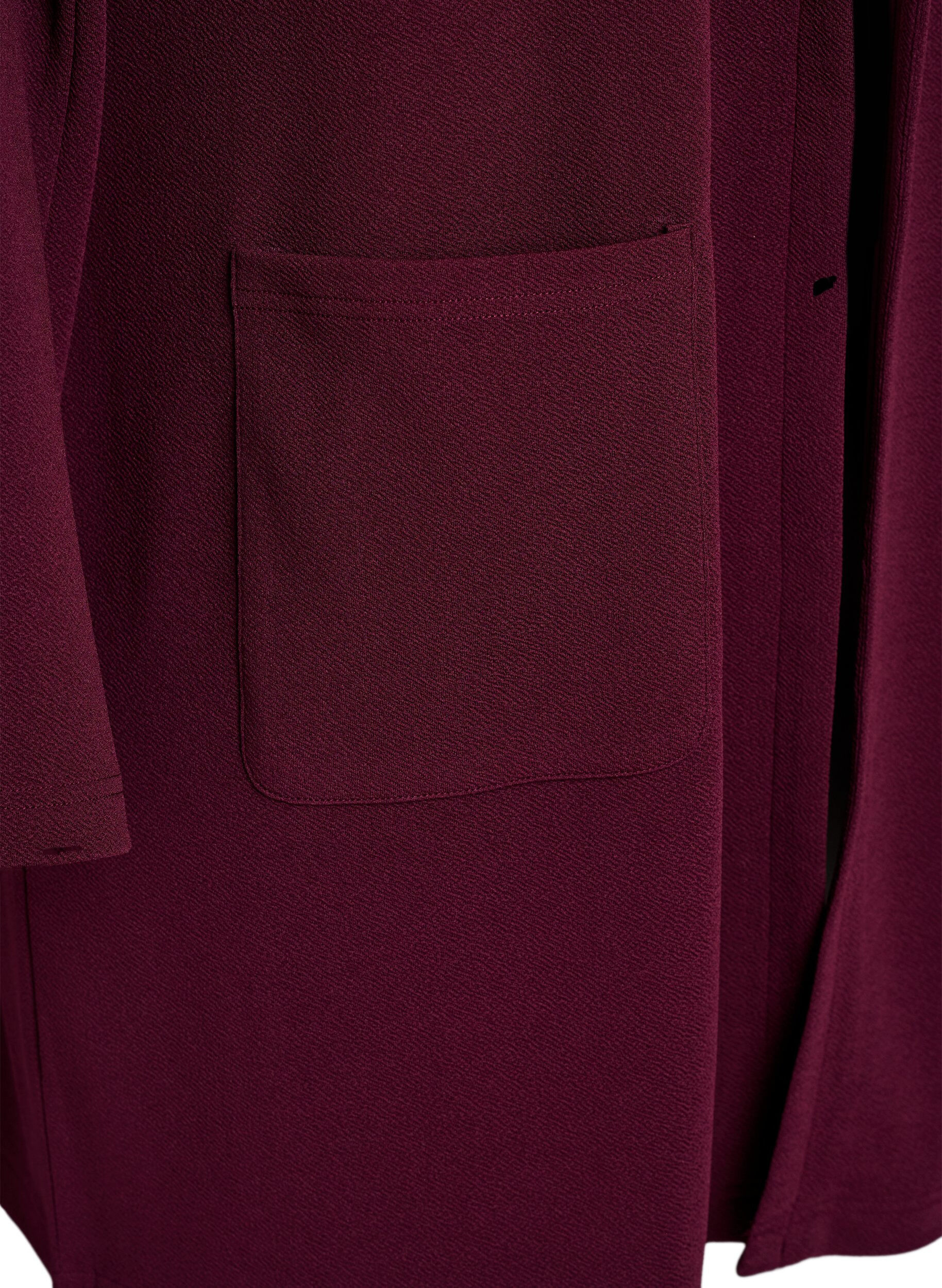 Zizzifashion Long blazer with pockets, Red, Packshot image number 3