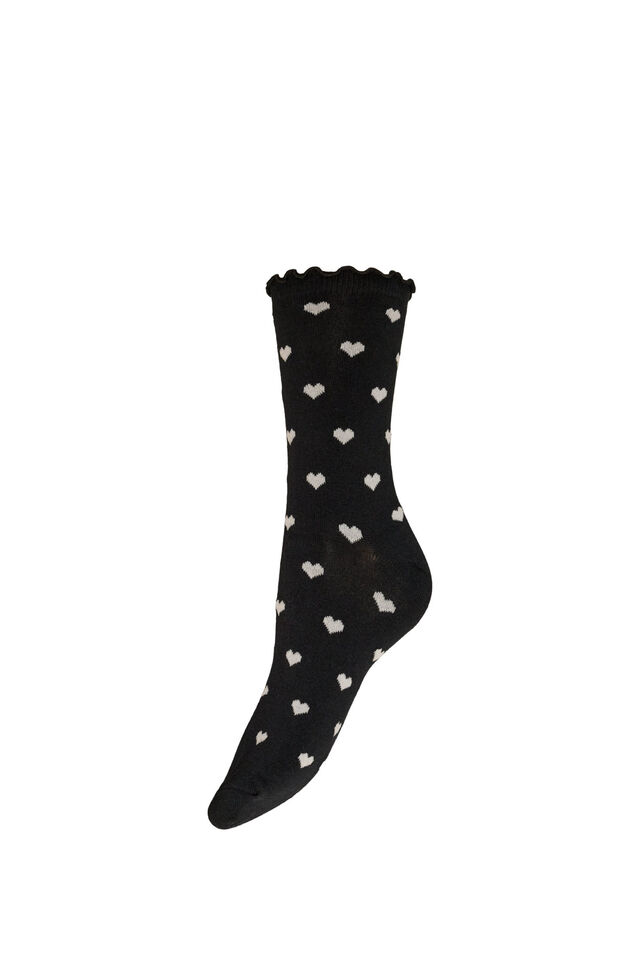 Cotton socks with patterns, Black, Packshot image number 0