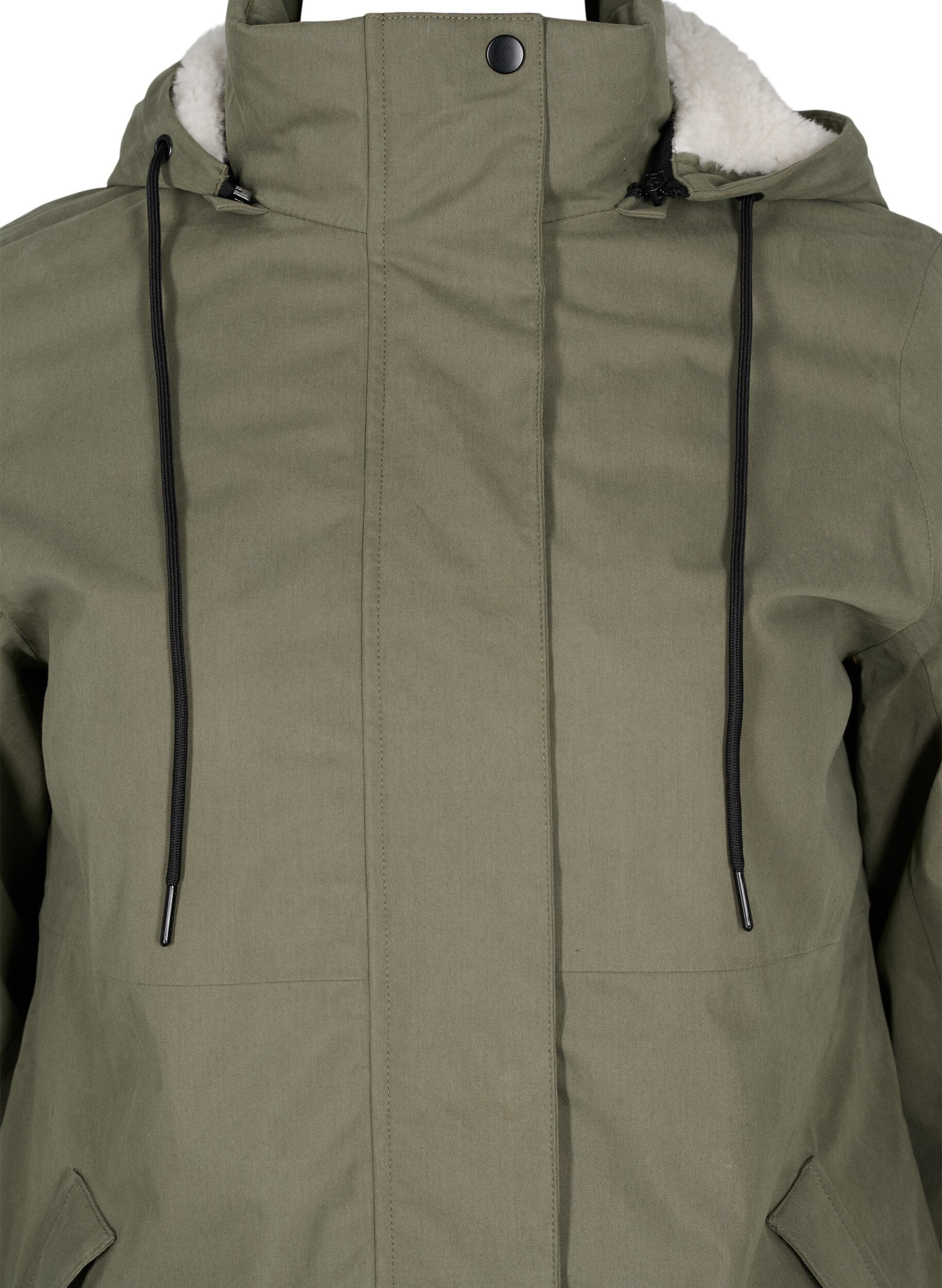 Zizzifashion Waterproof jacket with detachable hood, Dusty Olive, Packshot image number 2