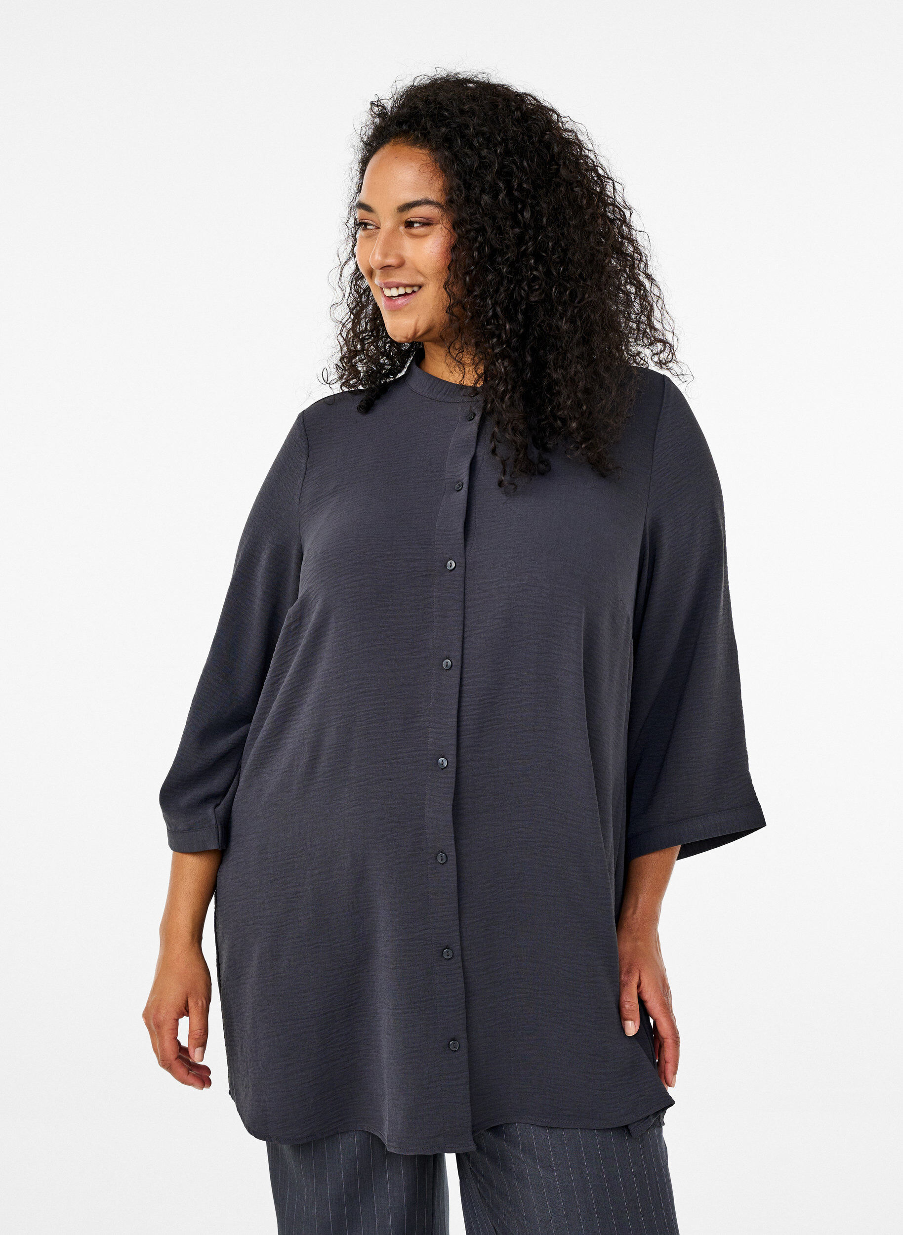 Zizzifashion FLASH - Tunic with 3/4 sleeves, Dark Grey, Model image number 0
