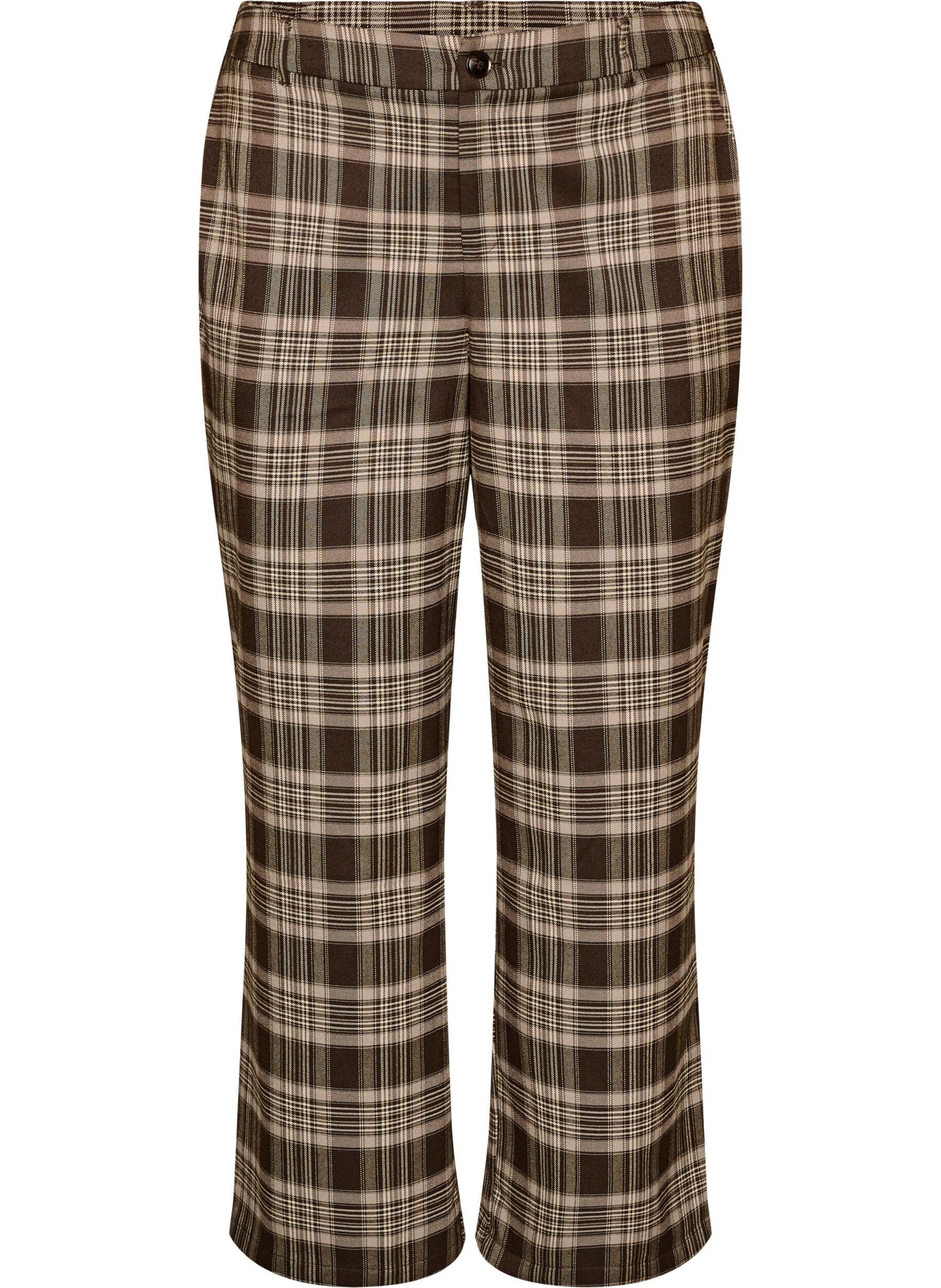 ZizzifashionChecked trousers with wide legs, Brown, Packshot image number 0